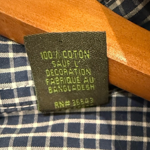 Timberland Long Sleeve Button Down Casual Shirt XXL Blue & White Checks Cotton - Picture 4 of 5